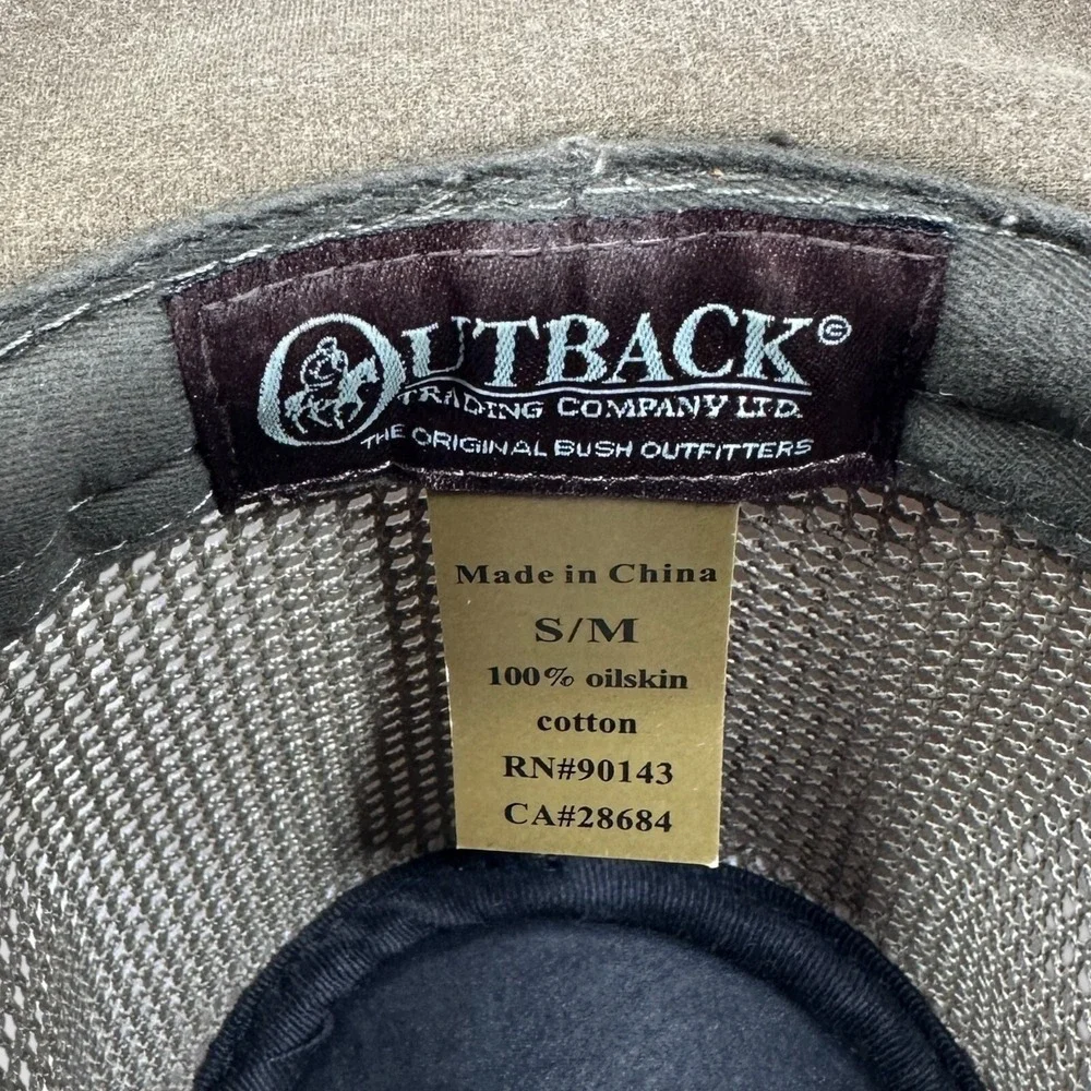 Outback Trading Co. Men's Oilskin Aussie Adventure‎ Cotton Hat Size S/M Olive